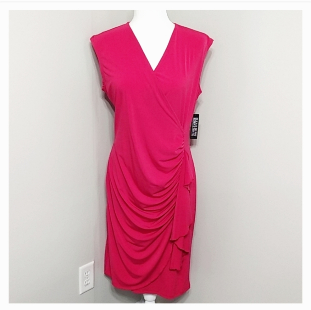 New York  Company Stretch Pink Sheath Dress L NWT